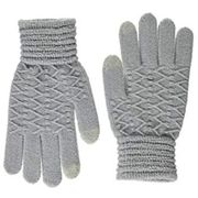 Steve Madden Women's Lurex Zig Zag i-Touch Gloves Gray One Size NWT