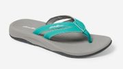 NWT Eddie Bauer Women's Grey and Blue Break Point Flip Flops size 6M