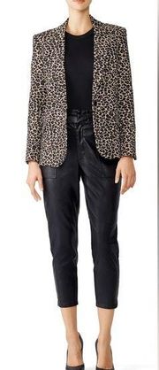 Zadig & Voltaire Victor Leo Blazer Leopard Print Sz 36 4 Black/Brown animal work