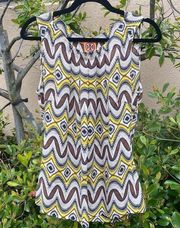 Tory Burch 100% Silk Abstract Pattern Tank Top. Sz 10. Excellent Condition