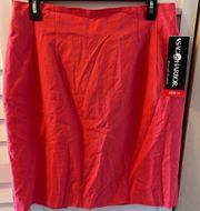 NWT Sag Harbor Coral Linen & Cotton Skirt Rear Zip size 14