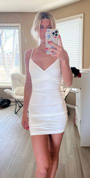 white mini dress