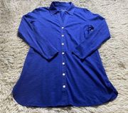 Soft Surroundings Shirt Womens XS Blue Button Up Long Sleeve Contemporary Ladies