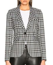 Ada Dickey Jacket Single Button Plaid Blazer