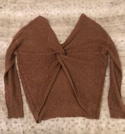 Brown Off The Shoulder Knit Top