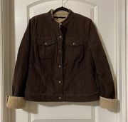 J Crew Vintage Brown Corduroy Sherpa Lined Jacket