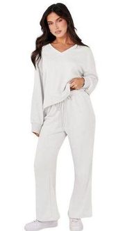 Tracksuit Jogging Suit Womens M White Two Piece Outfits Matching Sets Lounge D2