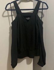 Cold Shoulder Black Blouse