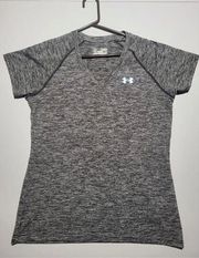 Women's Under Armour Heatgear Semi-fitted Gray Short Sleeve T-Shirt Size Medium