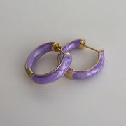 Gold Hoop Earrings With Enamel Finish