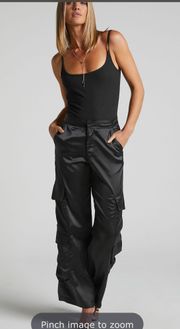 Satin Cargo Pants