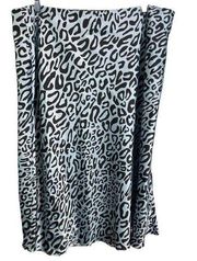 NWT Rebecca Minkoff Womens Animal Print Sky Blue Multi Davis Skirt Plus Size 16W