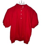 NWT EVERLANE The Organic Cotton Big Red Polo Short Sleeve Shirt Small