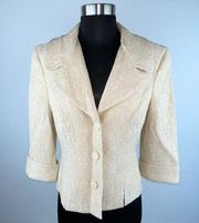 Bebe Tan Cuffed Sleeve Blazer Jacket 8