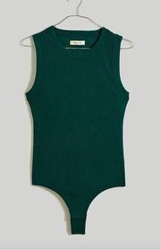 NWT Madewell Crewneck Thong Bodysuit Sleekhold Utopian Pine Green