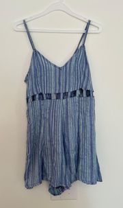 RVCA Light Blue Striped Romper