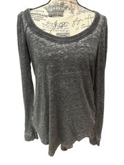 Chaser Revolve Black Burnout Open Back Design Top Shirt Long Sleeve Women’s S