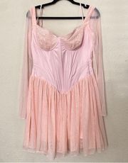 House of CB ‘Vivi’ Soft Peach Corset Mini Dress NWOT size XL plus cup