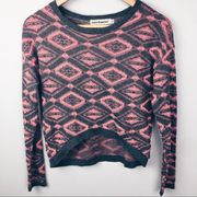 Geometric Pattern Crewneck Sweater 