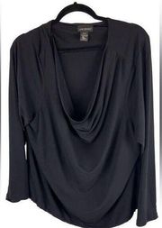 Lane Bryant long sleeves cowl neck black womens top sz 22/24 loose fit