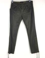 Diesel Wax Coated Skinny Lace Up Ankle Size 26