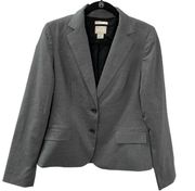 Club Monaco Blazer Womens 8 Grey Two Button Jacket Italian Tropical Wool
