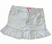 y2k light wash denim skort