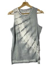 Cloud Chaser Gray & White Tie Dye Tank Top M