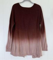 Harvé Benard Brown Ombré Split Back Sweater L