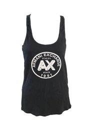 Armani Exchange Women's Black Scoop Neck Tank Top - Size L