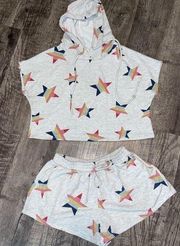 Women’s Matching Short Set knit Sleeveless Star Printed Size medium casual comfy