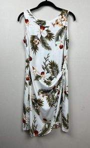 Two Palms White Hawaiian Orchard Sarong Dress - size Small