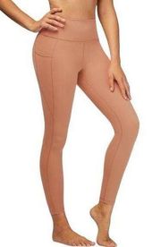 90 Degree by Reflex Size Medium High-Rise Orange Leggings with Side Pockets