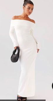 - Alexandra Off Shoulder Knit Maxi Dress - Ivory