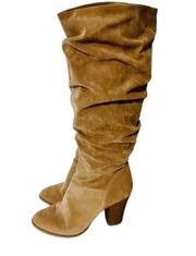 A New Day Tan Target Brand Faux Suede Slouch Boots Size 10