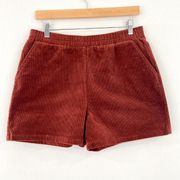 New Versona Cognac Corduroy Pullon Shorts size Medium Casual