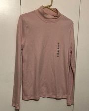 ST.JOHN’S BAY Chalk Pink Classic Mock Neck Women’s Size Medium NWT