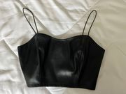 Faux Leather Crop Top