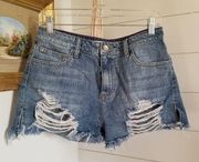 Cello distressed high rise shorts size medium