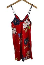 INC International Concepts Floral Print Satin Chemise Nightgown Medium New