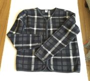 Vintage Dressy Plaid Fleece Jacket - Sz Small