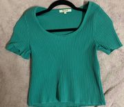 Ribbed Teal Tee