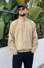 Vtg zero restrictions suede tan bomber jacket 