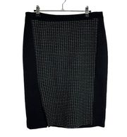 Classiques Entier Black & White Grid Plaid Knee Length Pencil Skirt 8