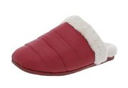 Vionic Josephine Faux Fur Lined Comfort Mules Indoor Slippers in Red Size 6