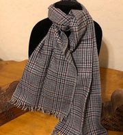 Unisex Plaid Gray Winter Scarf