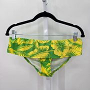 Ralph Lauren Yellow Green Floral Bikini Bottom Ruffle RN52419 Size Small