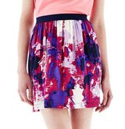 Joe Fresh Purple Pink Watercolor Floral Mini Skirt Size XL