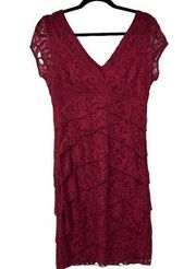 Scarlett Burgundy Lace Bodycon Dress