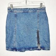 We the Free People Womens Midnight Magic Zippered Denim Skirt Stretch Size 6